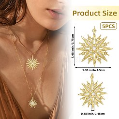 Ciondoli in ottone con micro pavé di zirconi da 5 pezzo&nbsp;ZIRC-SZ0005-73