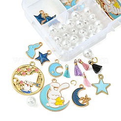 Наборы для изготовления висячих сережек с кисточками из сплава эмали&nbsp;DIY-FS0001-21B