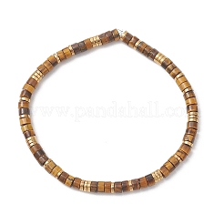 Эластичный браслет из натуральных бусин тигрового глаза для женщин&nbsp;BJEW-JB13215-03