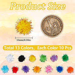 130 pieza de 13 colores hechos a mano para manualidades con muñecas&nbsp;AJEW-SC0003-16A