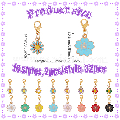 32 шт. 16 стиля эмалированные подвески для обуви из сплава&nbsp;HJEW-PH01947