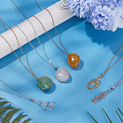 6 шт. 3-х цветные латунные цепочки макраме-мешочки-ожерелья&nbsp;NJEW-AR00001