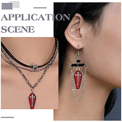 50шт хэллоуин тема сплава эмаль подвески&nbsp;ENAM-ME0001-08