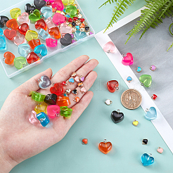 108 Stück Herz-Charm-Set in 18 Stilen zur Herstellung von DIY-Schmuck.&nbsp;DIY-PH0005-53