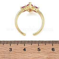 Bagues ouvertes en laiton avec micro pavé de zircones cubiques pour femmes&nbsp;RJEW-L343-14G