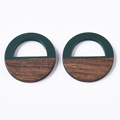 Pendentifs en bois de résine et de noyer&nbsp;X-RESI-T035-15B
