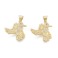 Латунные микропаве прозрачные подвески с фианитом&nbsp;KK-G431-22G