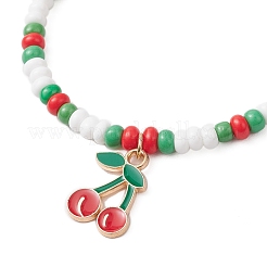 9 шт. браслеты с подвесками из сплава и эмали с фруктовой тематикой&nbsp;BJEW-MZ00206-09