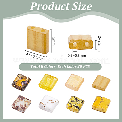 160шт 8 цвета 2-дырочные стеклянные бусины&nbsp;SEED-PH0002-67