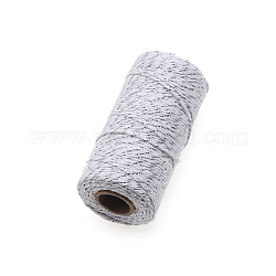 Fils de ficelle de coton pour l'artisanat tricot fabrication, fumée blanche, 2mm, environ 109.36 yards (100 m)/rouleau