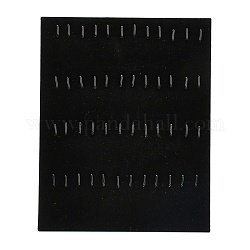 Wood Jewelry Pendant Display Planks, with Velvet, Rectangle, Black, 250x200x4mm
