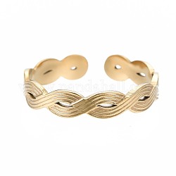 304 anillo de puño abierto de acero inoxidable para mujer., dorado, nosotros tamaño 7 1/4 (17.5 mm)