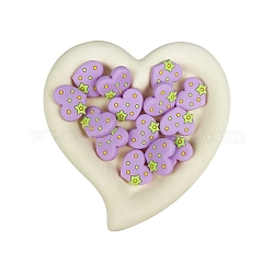Perles de silicone écologiques de qualité alimentaire en forme de cœur, perles à mâcher pour les jouets de dentition, Diy soins infirmiers colliers faisant, lilas, 28x24mm