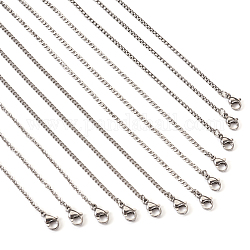 20 Uds 4 estilos de collares de cadena de acero de titanio y cable y caja para hombres y mujeres, color acero inoxidable, 17.72~18.03 pulgada (45~45.8 cm), 5 piezas / style