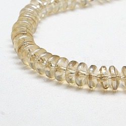 Crystal Glass Beads Strands, Flat Round, Goldenrod, 7x3mm, Hole: 1mm, about 99pcs/strand, 11.8inch