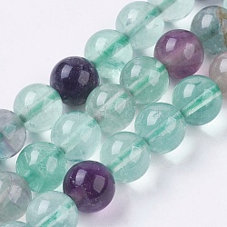 Chapelets de perles en fluorite naturel, ronde, 6mm, Trou: 1mm, Environ 64 pcs/chapelet, 15.3 pouce (39 cm)
