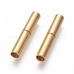 Chiusure a baionetta in 304  acciaio inox, placcatura ionica (ip), colonna, oro, 18x4mm, Foro: 3 mm