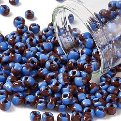 6/0 Perlas de semillas de vidrio, colores opacos filtran, azul aciano, 4mm, agujero: 1.5 mm, aproximamente 4500 unidades / bolsa