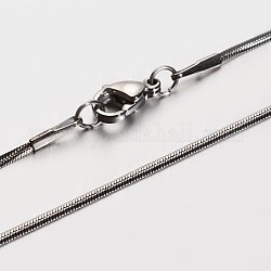 304 in acciaio inossidabile collane a catena serpente, con fermagli di lobster , colore acciaio inossidabile, 15.7 pollice (39.9 cm), 1.5x0.5mm