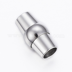 Cierres magnéticos lisos de 304 tubo de acero inoxidable con extremos para pegar, color acero inoxidable, 15x8.5mm, agujero: 5 mm