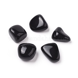 5 Stück natürliche schwarze Obsidianperlen, getrommelt Stein, Vasenfüller Edelsteine, gefärbt und erhitzt, kein Loch / ungekratzt, Nuggets, 20~35x13~23x8~22 mm