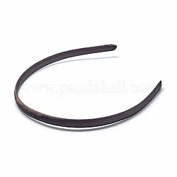 Plain Plastic Hair Band Findings, No Teeth, Covered with Cloth, Coconut Brown, 120mm, 9.5mm
