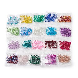 25 pz perle di vetro crackle trasparente, tondo, colore misto, 8~8.5x7~7.5mm, Foro: 1.5~1.6 mm