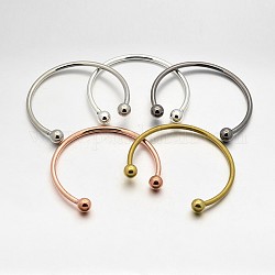 Brass European Style Torque Bangles Making, Mixed Color, 59mm