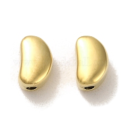 Perles en 304 acier inoxydable, haricot , véritable 14k plaqué or, 8.5x5x4.5mm, Trou: 1.4mm