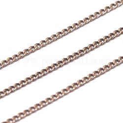 Electroplate Brass Curb Chains, Soldered, with Spool, Lead Free & Nickel Free, Camel, 2x1mm