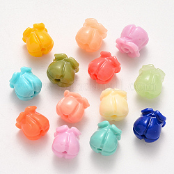 Synthetic Coral Beads, Dyed,  Tulip, Mixed Color, 8.5x8mm, Hole: 1.4mm