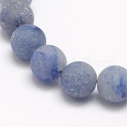 Натуральный голубой авантюрин круглый шарик нити, матовые, 8 мм, отверстие : 1 мм, около 48 шт / нитка, 15.5 дюйм