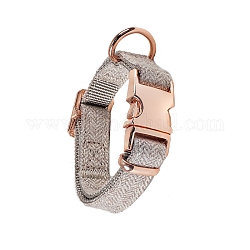 Nylon Dog Collar with Rose Gold Iron Quick Release Buckle, Adjustable Safety Collar for Dog Pet, Rosy Brown, 250~400x20mm