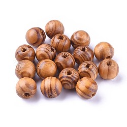 Perles rondes en bois naturel, teinte, sans plomb, burlywood, 14x13mm, Trou: 4mm, environ 650 pcs/500 g