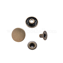 Boutons à pression en laiton, boutons de vêtements, bronze antique, bouchon: 14.5mm, pin: 3 mm, stud: 10x3.5mm, bouton: 4.5 mm et 10x6.5 mm, Bouton: 4 mm, 10x3.5mm, prise: 13x4 mm, demi-foret: 5.5 mm