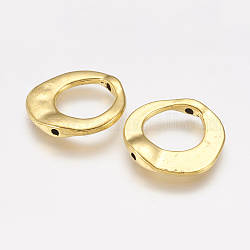 Style tibétain cadres anneau irrégulière de perles, sans cadmium et sans plomb, Or antique, 20.5x20.5x3mm, Trou: 12mm