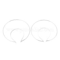 Accessoires de bande de cheveux en fer, double anneau, pour lolita, accessoires de couronne, platine, 255x255x4.5mm, diamètre intérieur: 140x120 mm