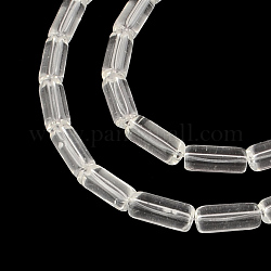 Chapelets de perles en verre transparent, Tube, clair, 10x4mm, Trou: 0.5mm, Environ 32~33 pcs/chapelet, 12.5 pouce
