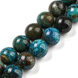 Chapelets de perles en chrysocolle naturelle, ronde, 8mm, Trou: 0.9mm, Environ 46~49 pcs/chapelet, 15.16''~15.75'' (38.5~40 cm)