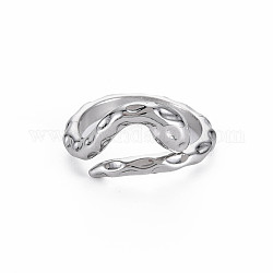 Snake Shape Rack Plating Alloy Cuff Rings, Open Rings, Cadmium Free & Lead Free, Platinum, US Size 6 3/4(17.1mm)