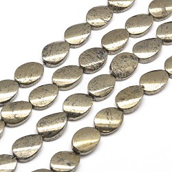 Natural Pyrite Twist Beads Strands, 18x13x5mm, Hole: 1mm, about 22pcs/strand, 15.7inch