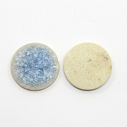 Плоские круглые ручной работы хрустят фарфоровые кабошоны, Плут синий, 25x5 мм