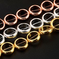 Non magnetici perle ematite sintetico fili, placcatura galvanica (ritenzione del colore per 1 anno), anello, colore misto, 10x3mm, Foro: 1 mm, circa 41pcs/filo, 16.93 pollici (43 cm)