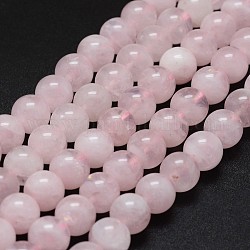 Натуральный мадагаскар розовый кварц бисер пряди, круглые, 6 мм, отверстие : 0.8 мм, около 65 шт / нитка, 15.7 дюйм