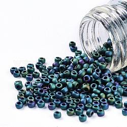 Toho perles de rocaille rondes, Perles de rocaille japonais, (706) couleur mate iris sarcelle, 11/0, 2.2mm, Trou: 0.8mm, environ 50000 pcs / livre