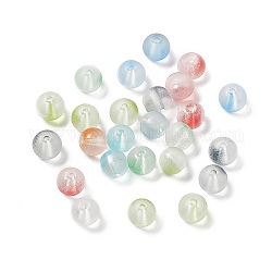 Perle di vetro smerigliato, tondo, colore misto, 8x7.5mm, Foro: 1.4 mm, circa 1481pcs/1000g
