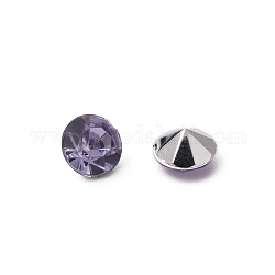 Imitación Taiwan acrílico Diamante de imitación señaló espalda cabochons, facetados, diamante, lila, 4.5x3mm