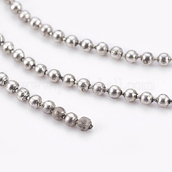 Catene di palla di ferro, catena di perle, saldato, con la bobina, nichel libero, argento antico, 1.5mm, circa 328.08 piedi (100 m)/rotolo