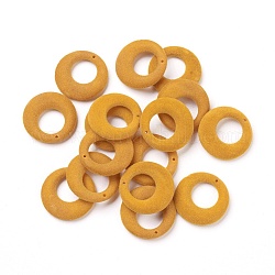 Pendenti acrilici floccati, anello, goldenrod, 26.5~27x4mm, Foro: 1.2 mm