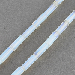 Opalite Beads Strands, Tube, Azure, 13x4~5mm, Hole: 1mm, about 27~30pcs/strand, 15.3 inch